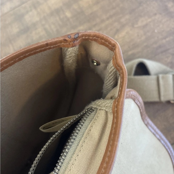 Ralph Lauren Polo Safari Outfitters Khaki Canvas Leather Brass Shoulder Bag cl - Picture 8 of 16